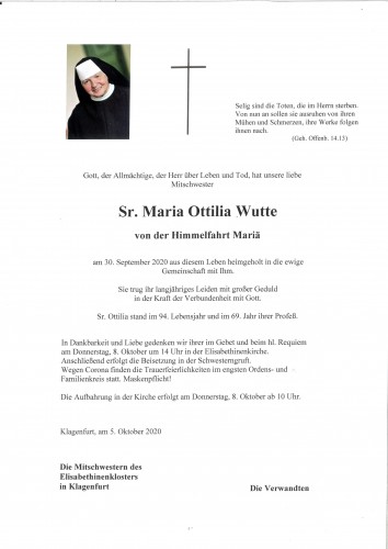 Sr. Maria Ottilia Wutte