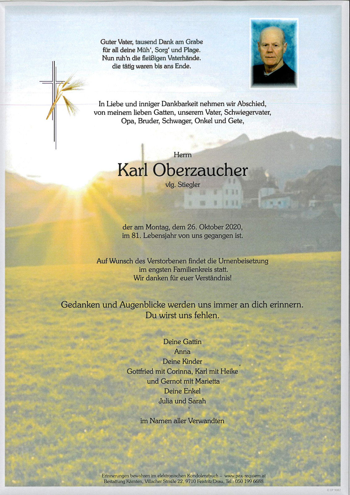 Parte Karl Oberzaucher, vlg. Stiegler