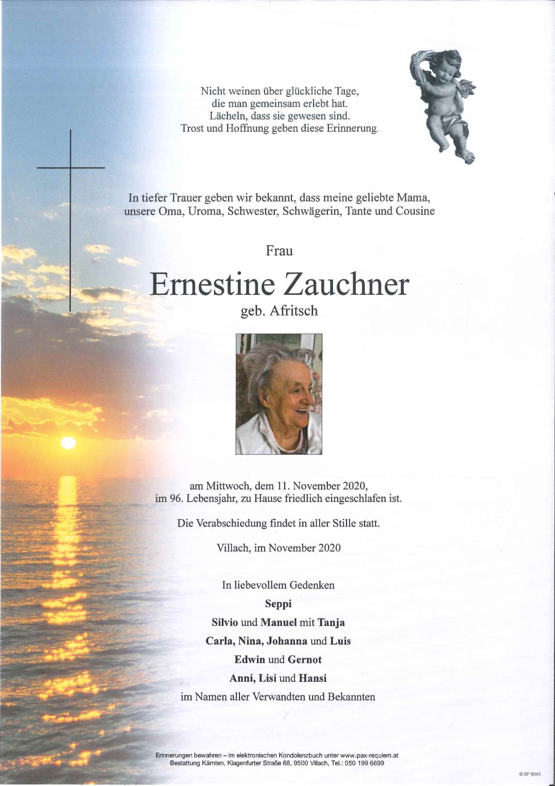 Parte Ernestine Zauchner geb. Afritsch