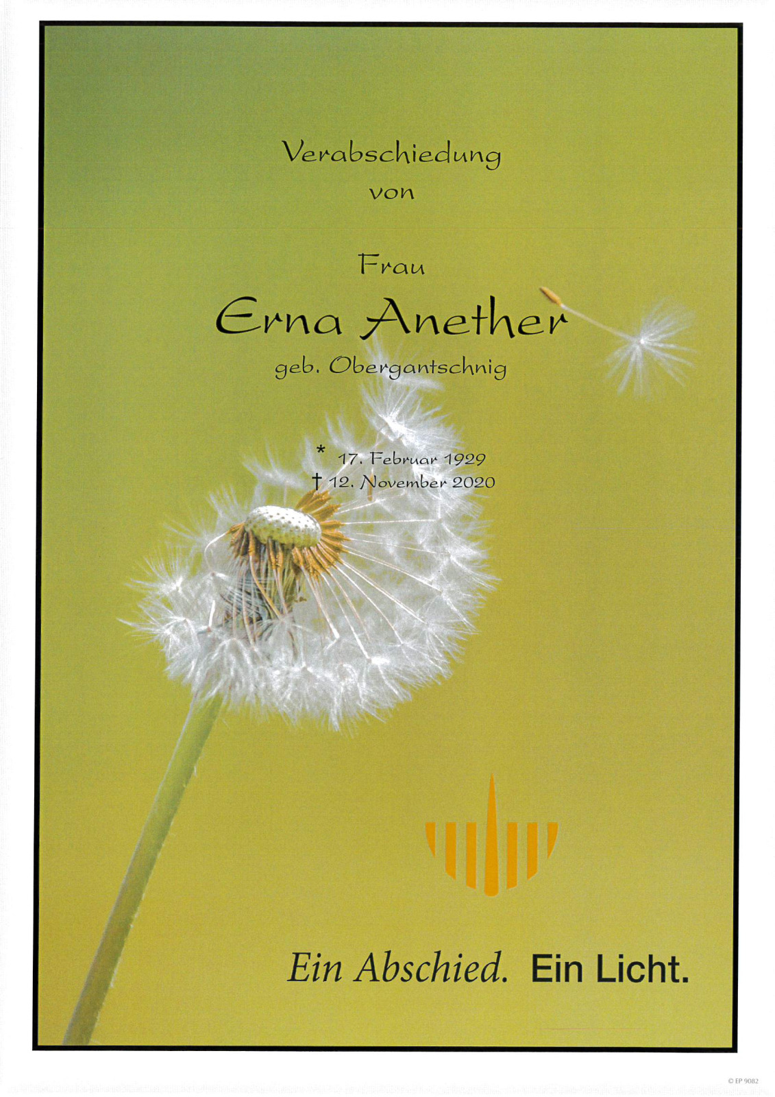 Parte Erna Anether, geb Obergantschnig