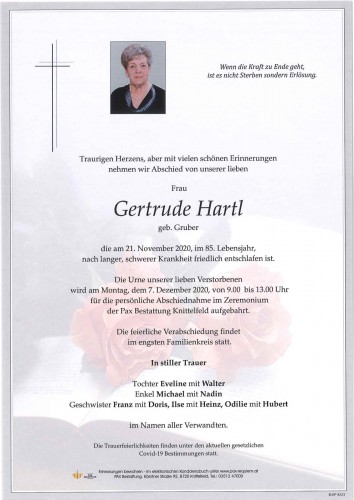 Gertrude Hartl geb. Gruber