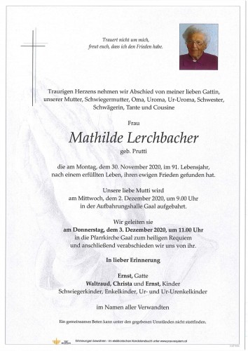 Mathilde Lerchbacher geb. Prutti