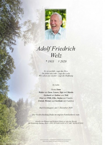 Adolf Friedrich Welz
