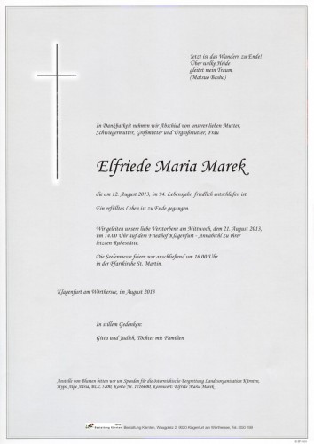 Elfriede Maria Marek