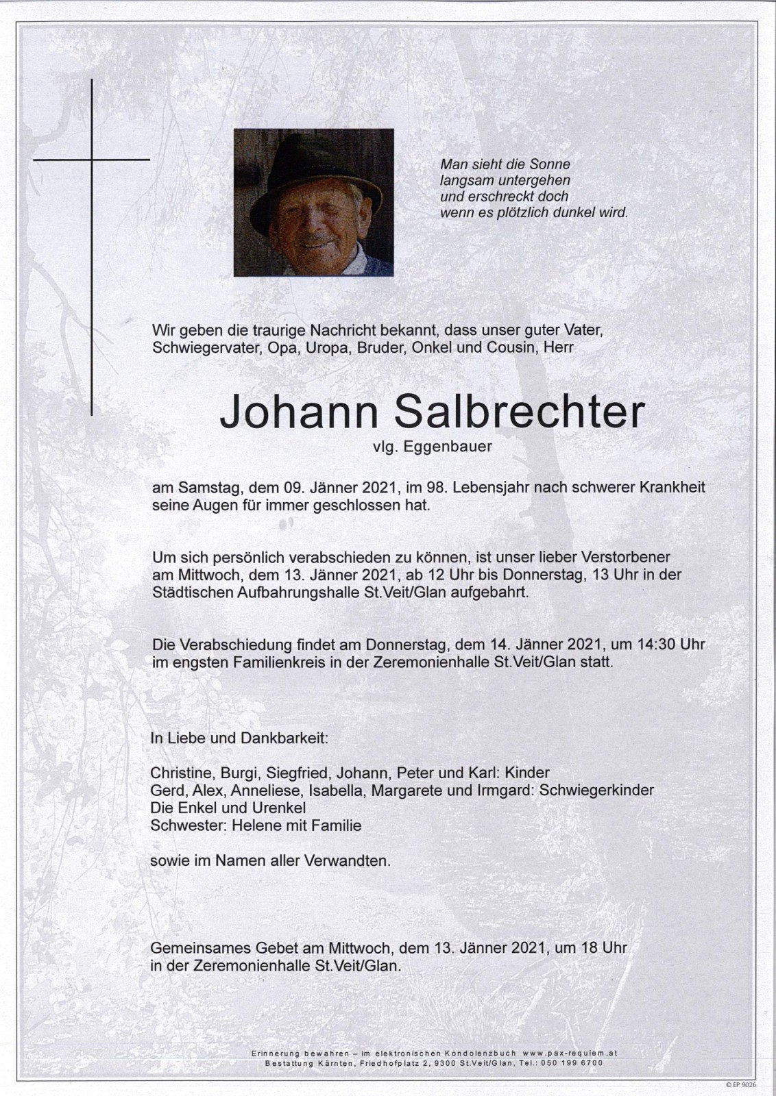 Parte Johann Salbrechter