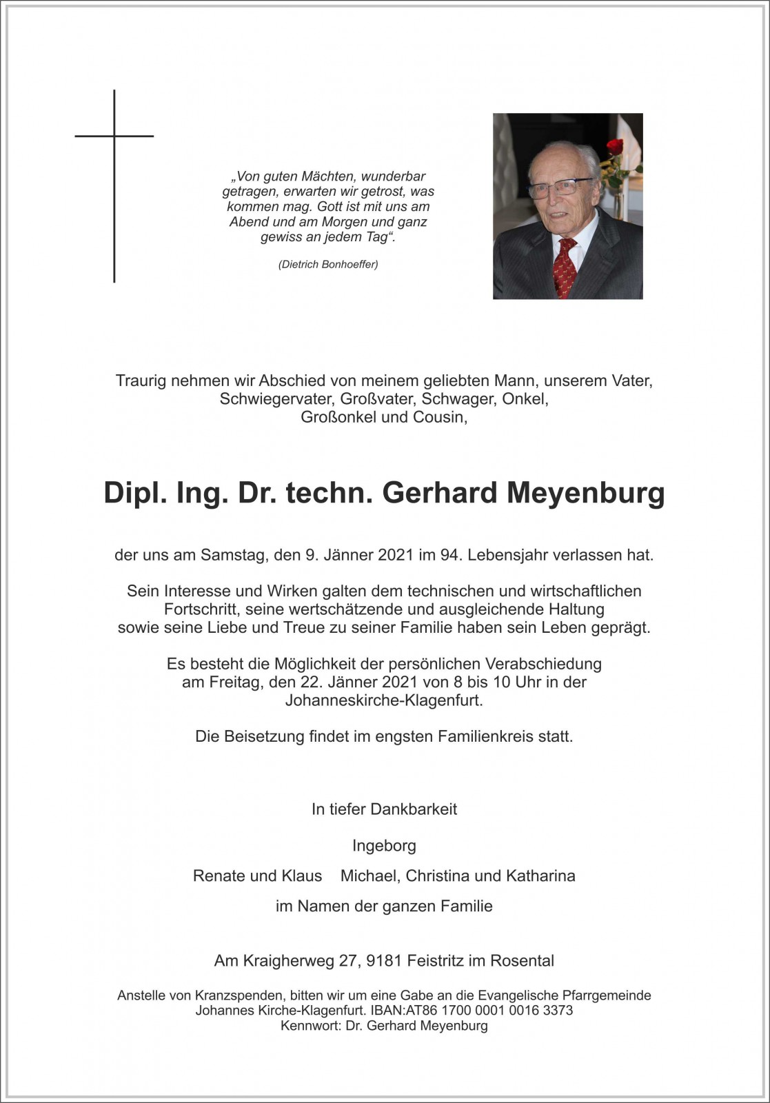 Parte Dipl. Ing. Dr. techn. Gerhard Meyenburg