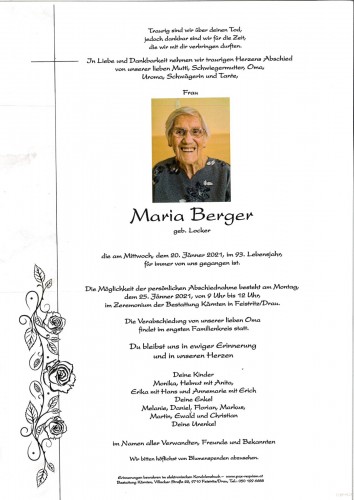 Maria Berger, geb Locker