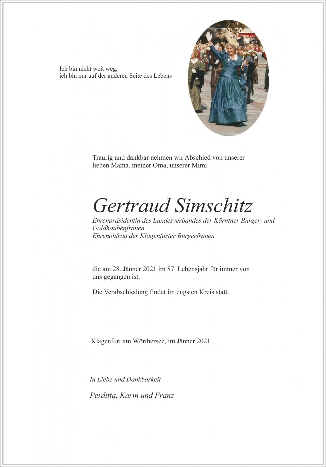 Parte von Gertraud Simschitz