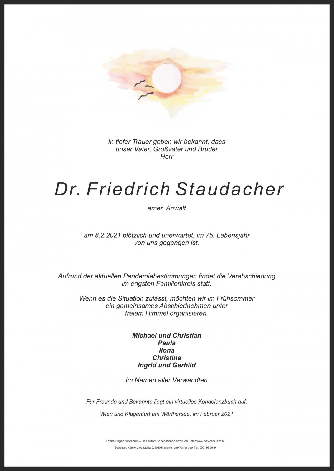 Parte Dr. Friedrich Staudacher
