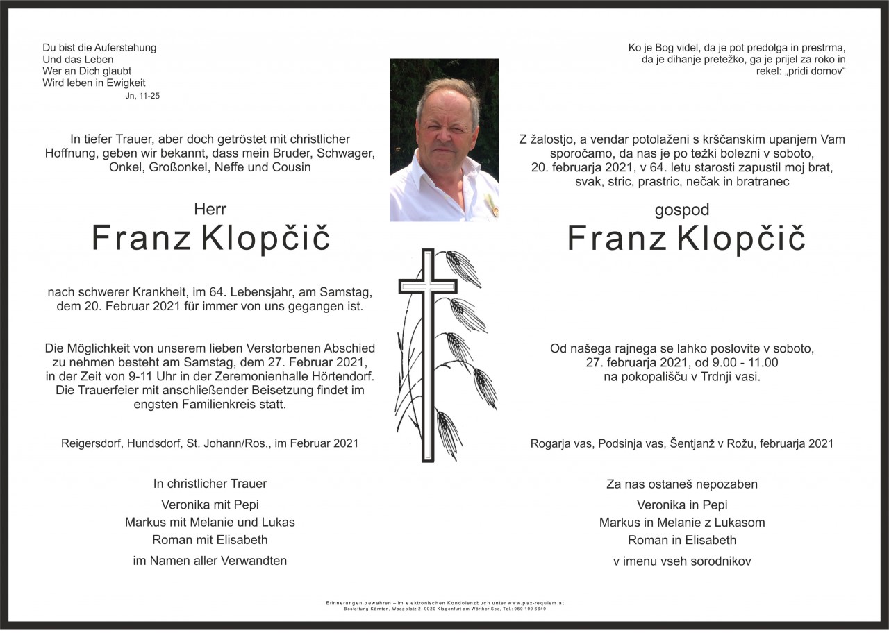Parte Franz Klopčič