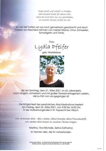 Lydia Pfeifer, geb. Marksteiner