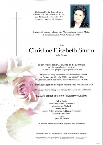 Christine Sturm, geb. Steiner