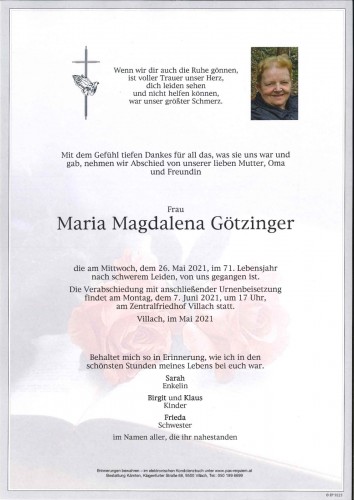 Maria Magdalena Götzinger 