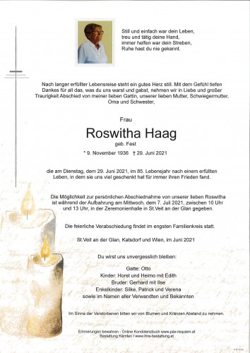 Roswitha Haag  geb. Fest