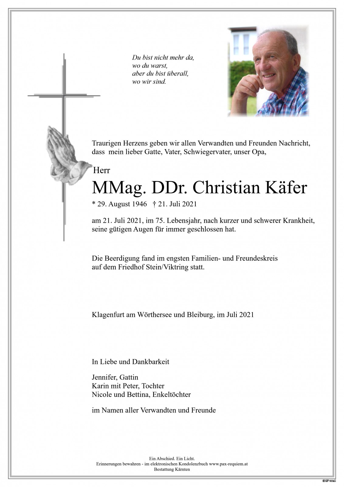 Parte MMag. DDr. Christian Käfer