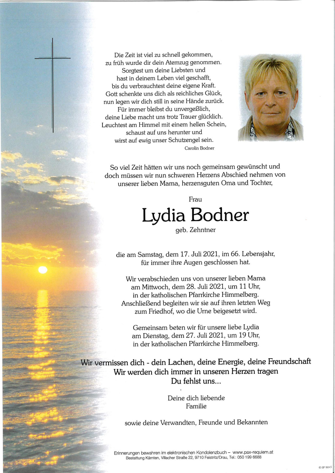 Parte Lydia Bodner, geb. Zehntner