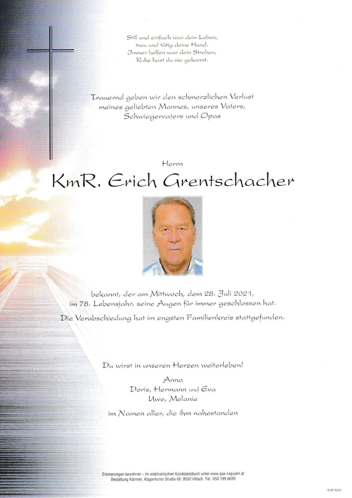 Parte KmR. Erich Grentschacher