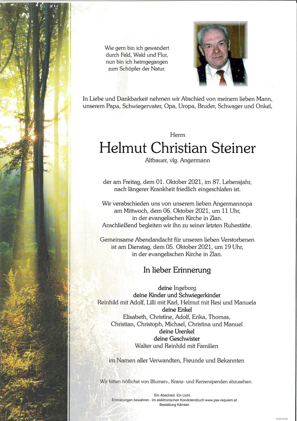 Parte Helmut Steiner, vlg. Angermann