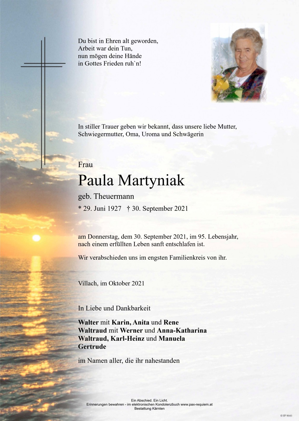 Parte Paula Martyniak, geb. Theuermann