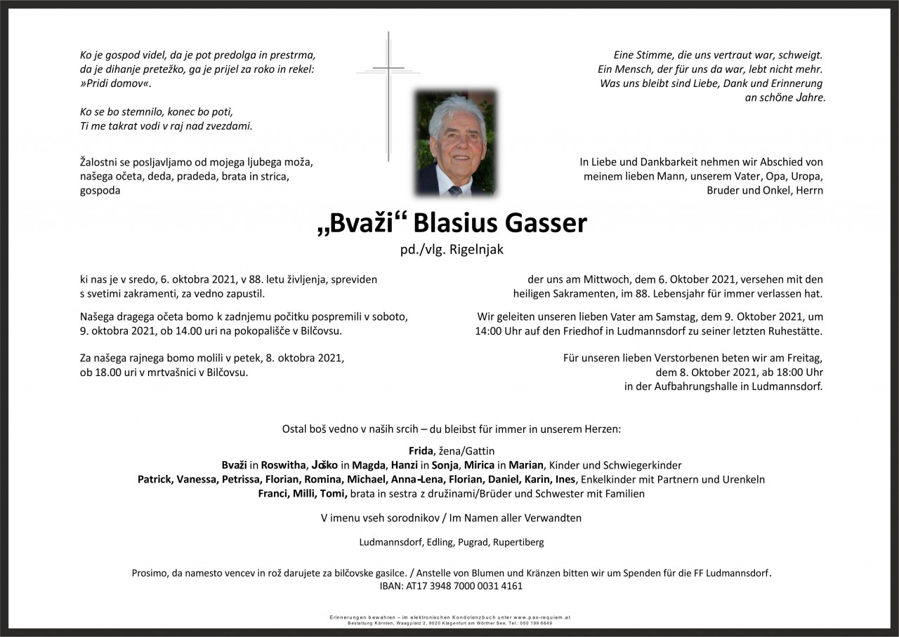 Parte „Bvaži“ Blasius Gasser