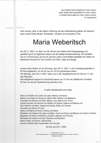 Maria Weberitsch geb. Torker