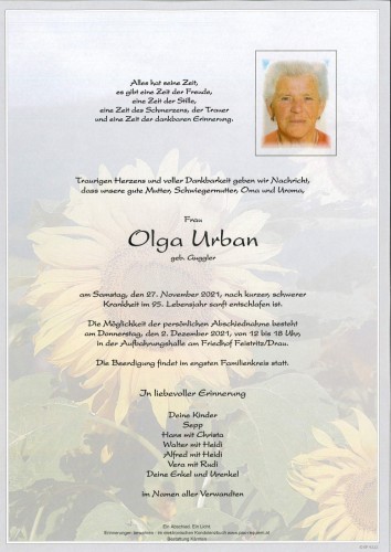 Olga Urban, geb. Guggler
