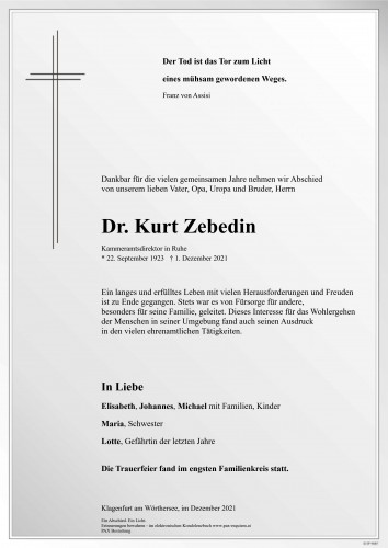 Dr. Kurt Zebedin