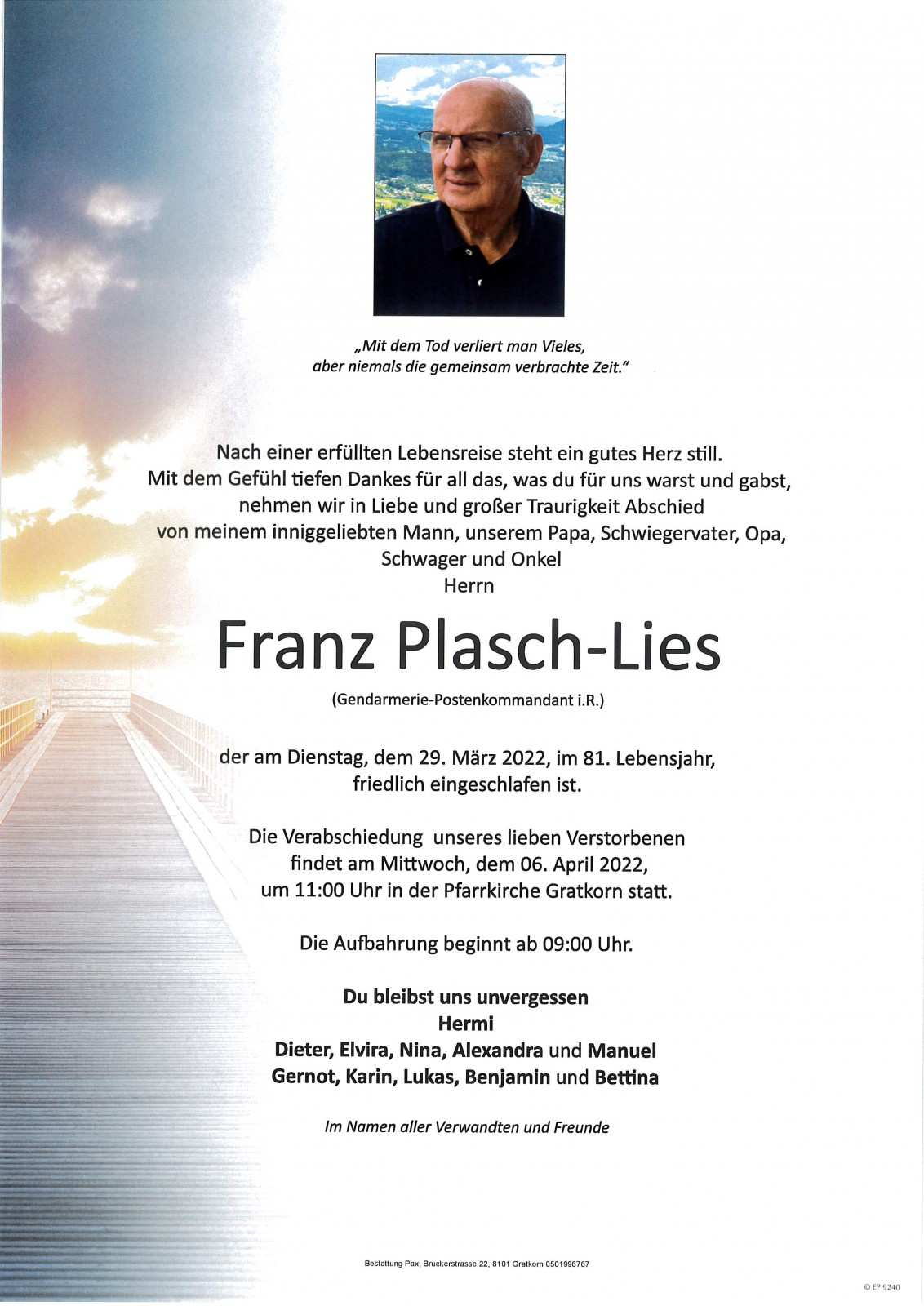 Parte Franz Plasch-Lies