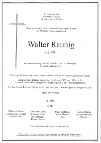 Walter Raunig   vlg. Våltl
