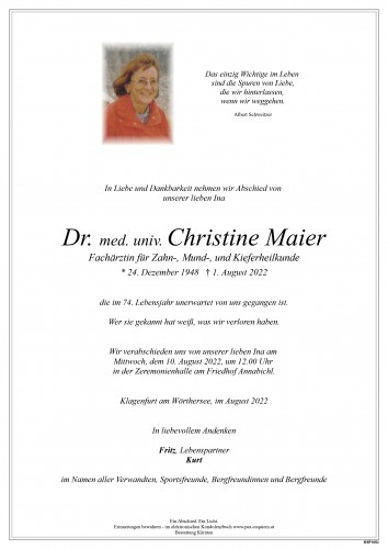 Dr. med. univ. Christine Maier