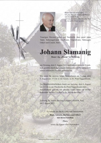 Johann Slamanig    ,,vlg. Hanne"