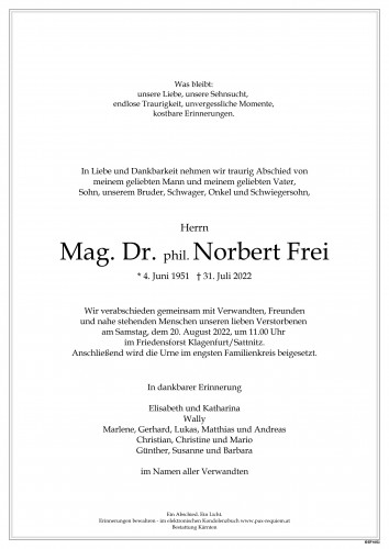 Mag. Dr. phil. Norbert Frei