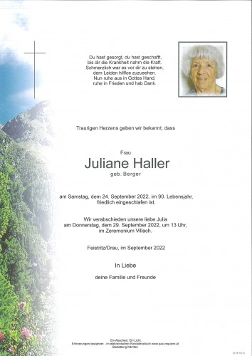 Juliane Haller, geb. Berger