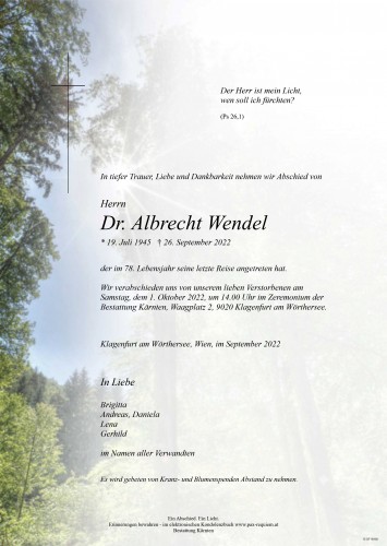 Dr. Albrecht Wendel