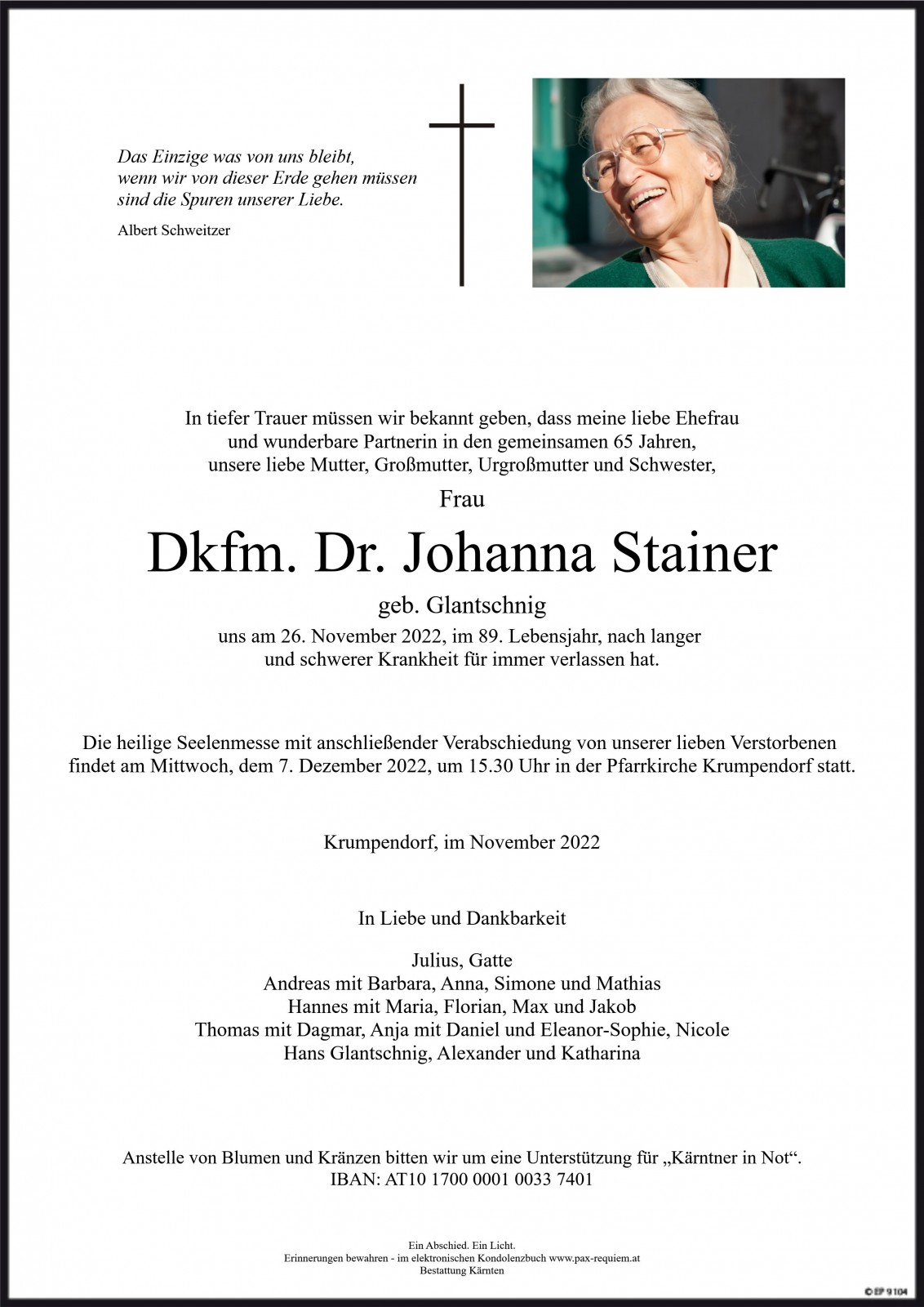 Parte Dkfm. Dr. Johanna Stainer