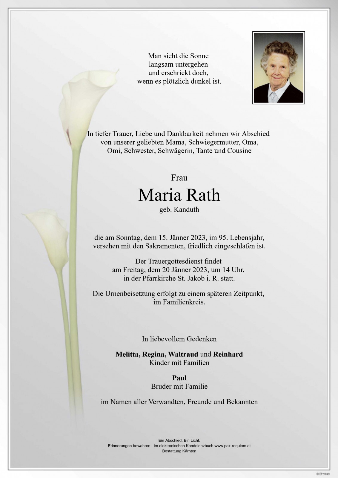 Parte Maria Rath geb. Kanduth