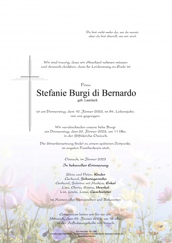 Stefanie Burgi di Bernardo, geb. Lauritsch