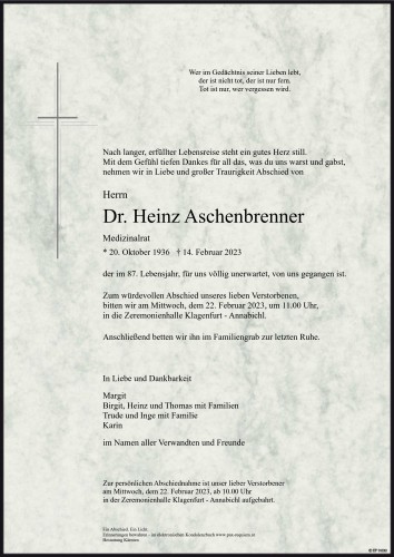 Dr. Heinz Aschenbrenner
