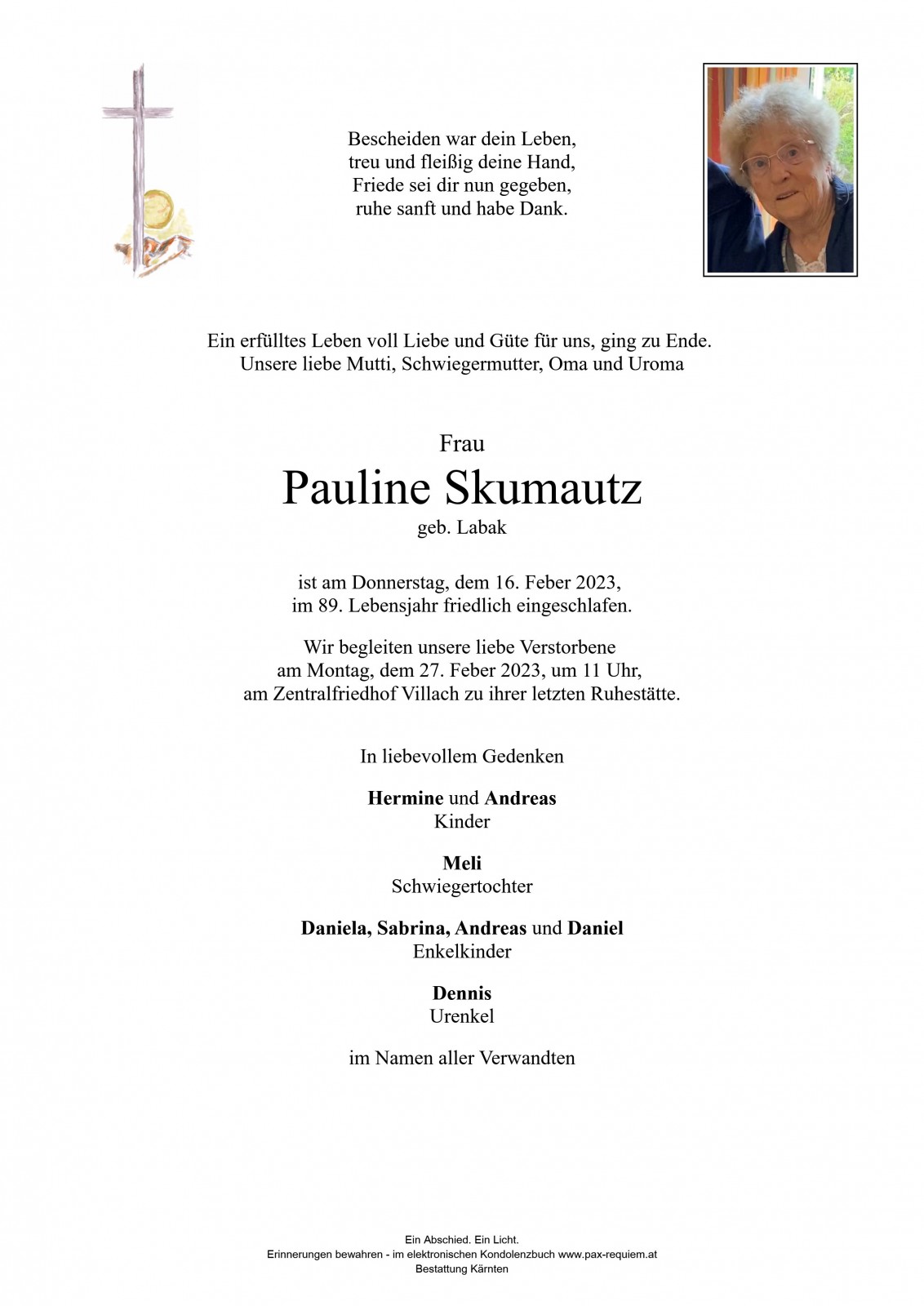 Parte Pauline Skumautz geb. Labak