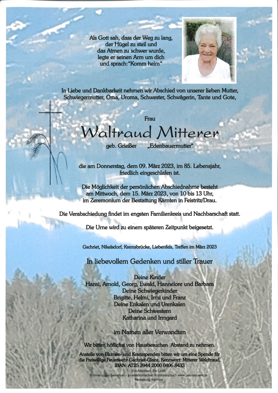 Parte Waldtraud Mitterer, geb. Grießer