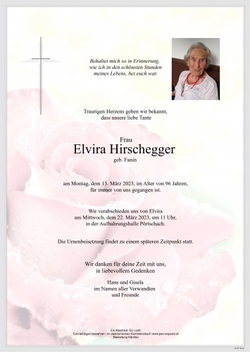 Elvira Hirschegger, geb. Fanin