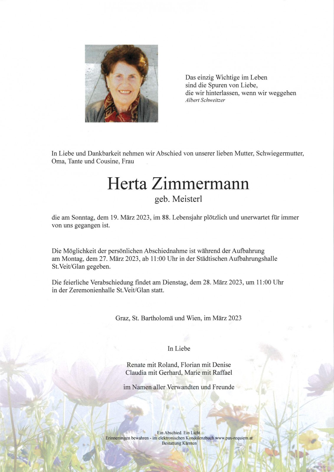 Parte Herta Zimmermann, geb. Meisterl