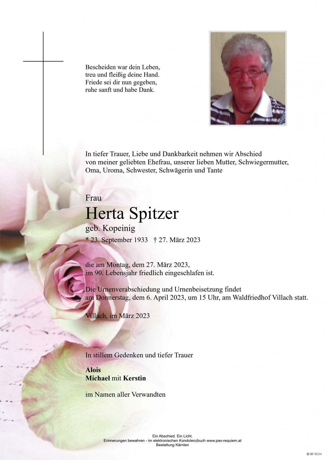 Parte Herta Spitzer, geb. Kopeinig