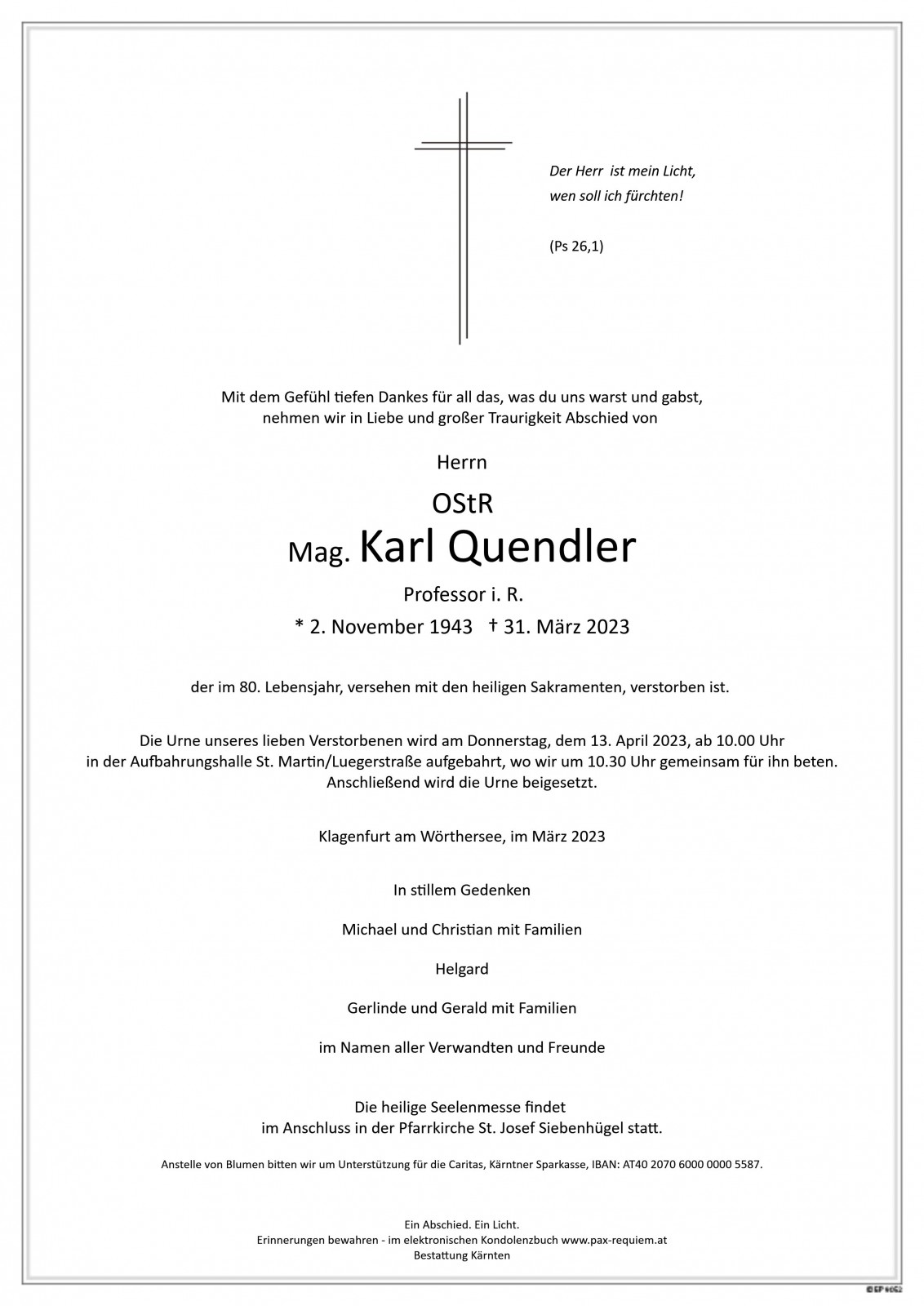 Parte OstR Mag. Karl Quendler
