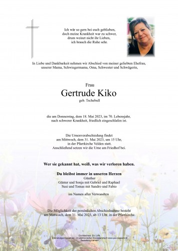 Gertrude Kiko, geb. Tschebull