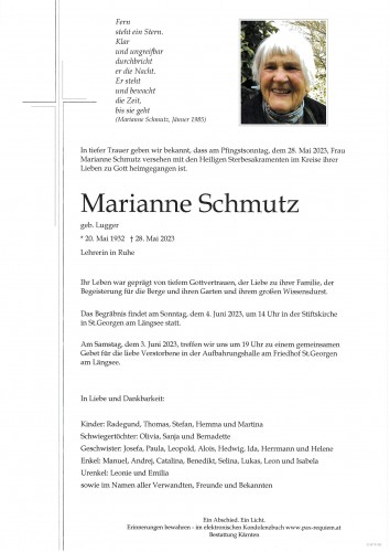 Marianne Schmutz, geb. Lugger