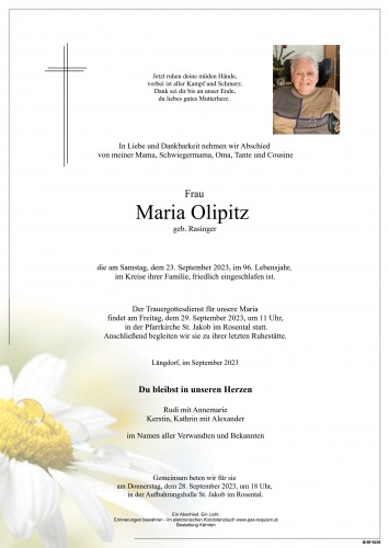 Maria Olipitz, geb. Rasinger