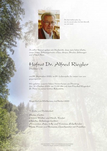Hofrat Dr. Alfred Riegler