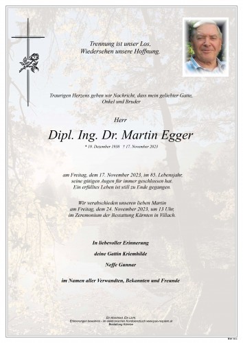 Martin Egger Dipl. Ing. Dr. 