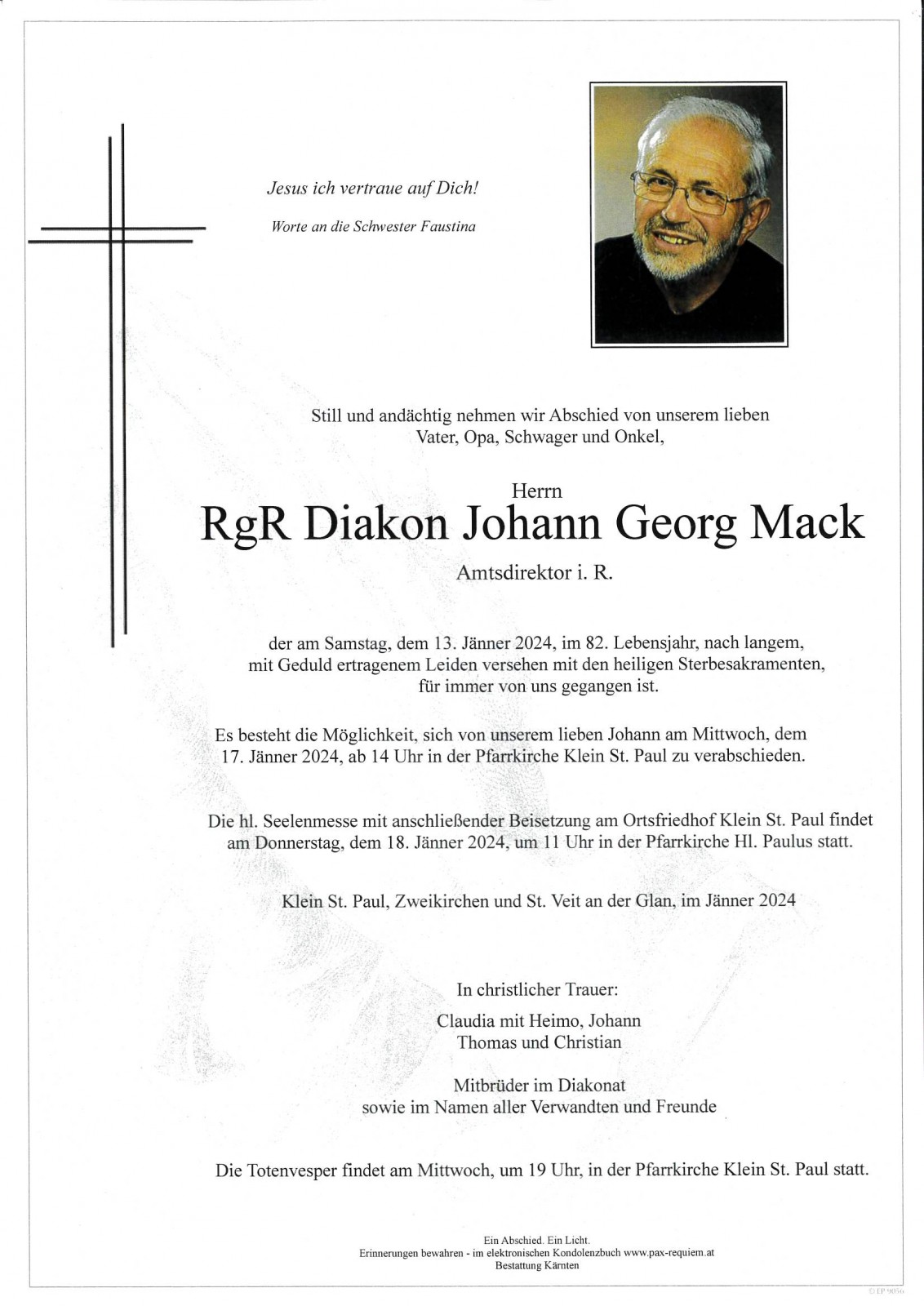 Parte RgR, Diakon Johann Georg Mack